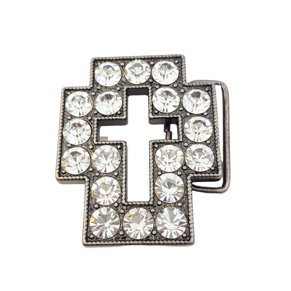 Cross Shape Buckle with big crystals
